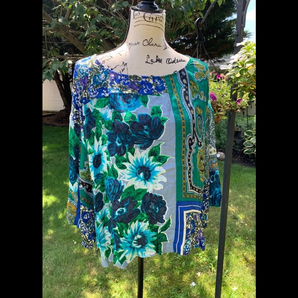 🎉ANTHROPOLOGIE -ELLERY MIXED PRINT BLOUSE - Picture 3 of 8